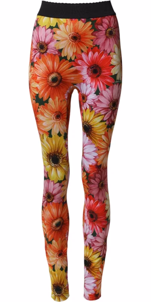 Dolce & Gabbana Multicolor Floral Leggings StretchWaist Pants