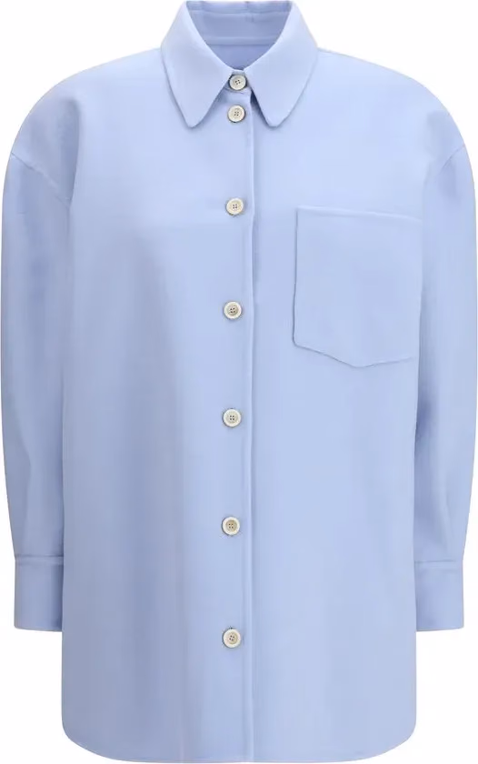 Fabiana Filippi Blue Wool Oves Aries Dress Shirt