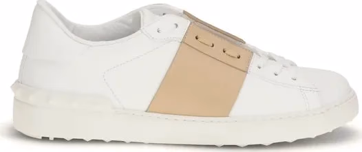 Valentino Garavani White Calf Leather Bos Taurus Low Top Sneakers