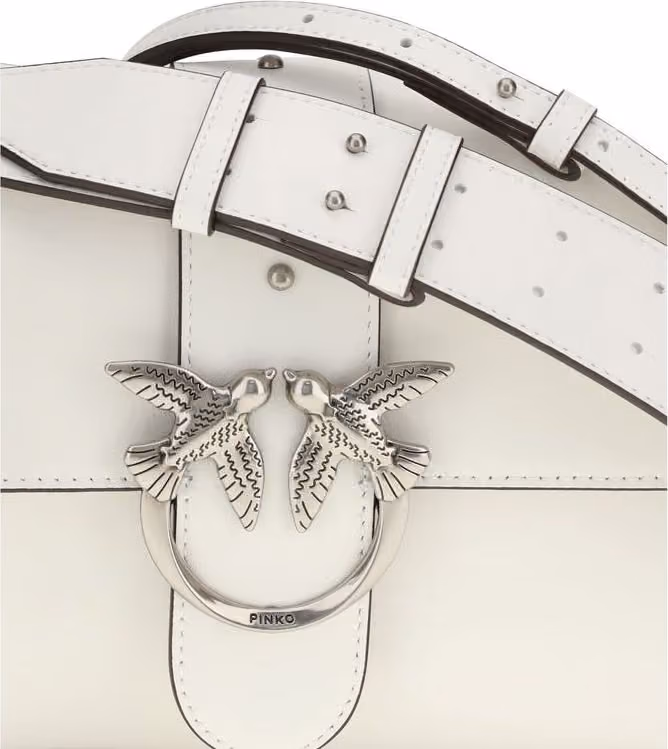 PINKO White Leather Shoulder Bag