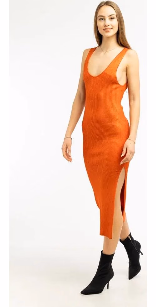 Patrizia Pepe Orange Viscose Casual Dress