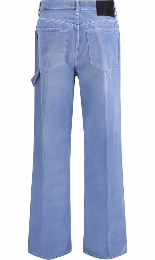 Haikure Blue Cotton Relaxed Fit Jeans