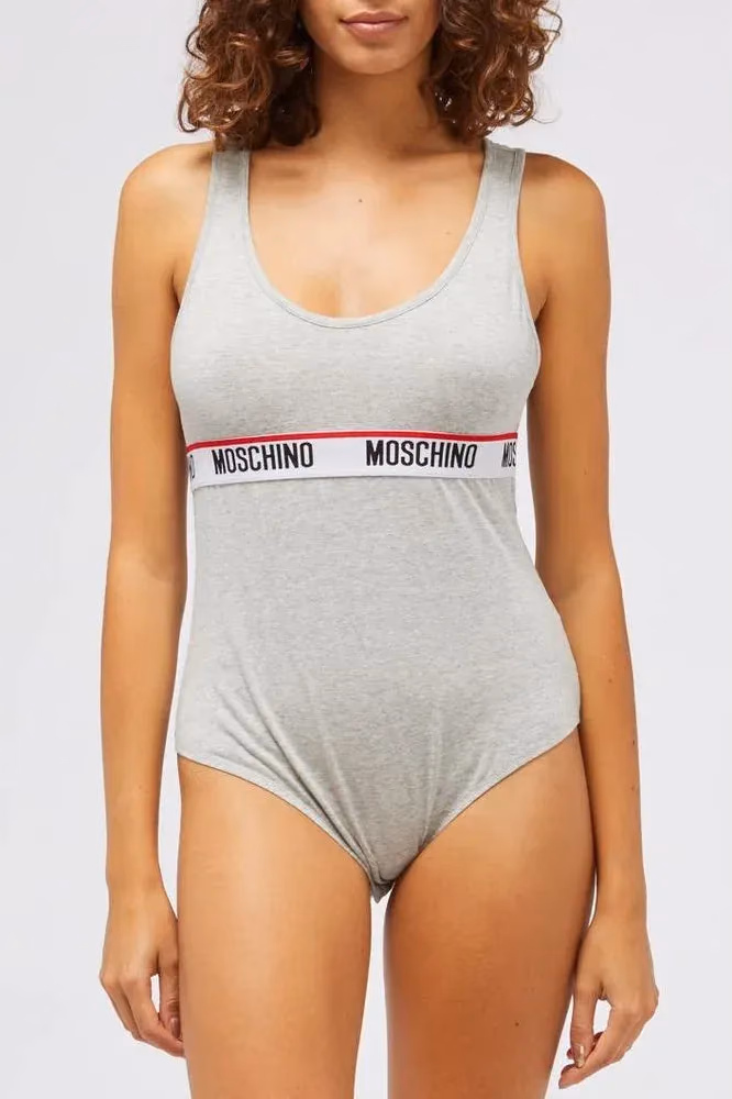 Moschino Gray Cotton Bodysuit