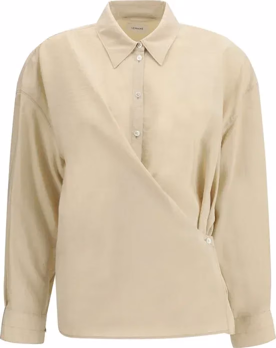Lemaire Beige Silk Dress Shirt