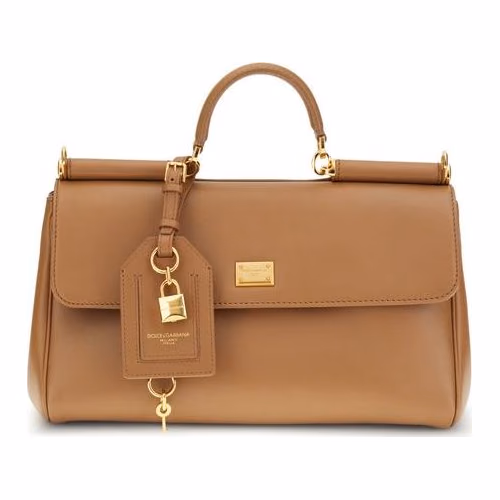 Dolce & Gabbana Beige Calf Leather Bos Taurus Shoulder Bag