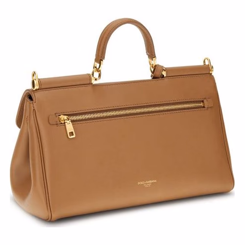 Dolce & Gabbana Beige Calf Leather Bos Taurus Shoulder Bag