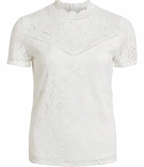 Vila Clothes Cream Polyamide T-Shirt