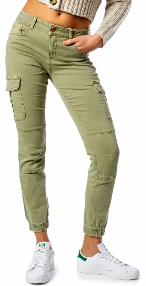 Only Green Cotton Cargo Pants