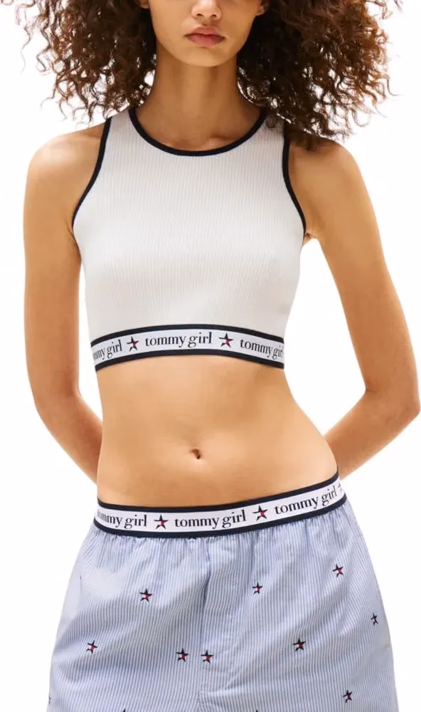 Tommy Hilfiger Jeans Cream Organic Cotton Top