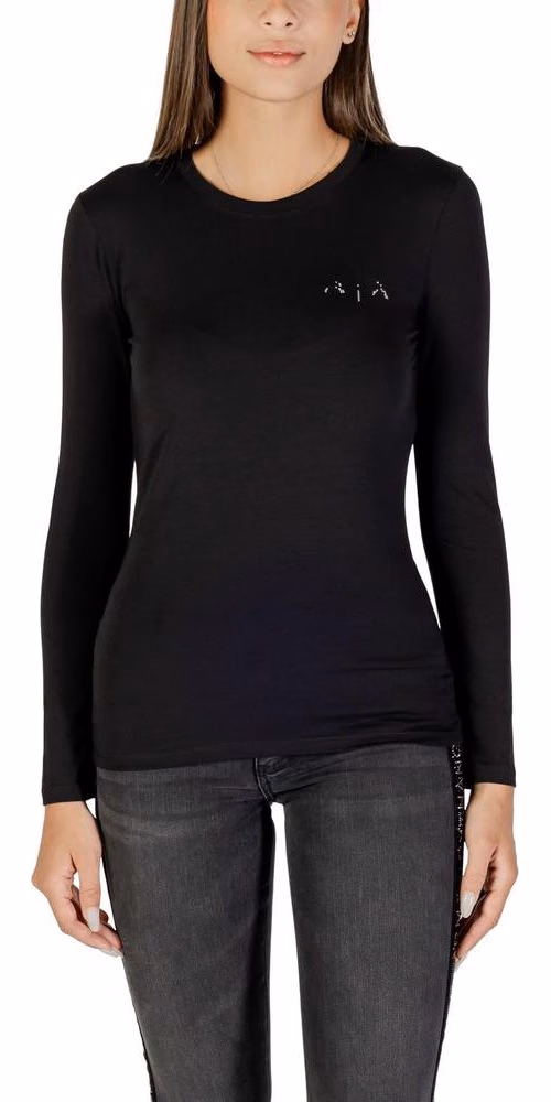 Armani Exchange Black Cotton Long Sleeve T-Shirt