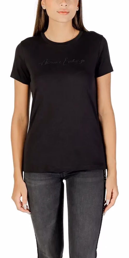 Armani Exchange Black Cotton T-Shirt