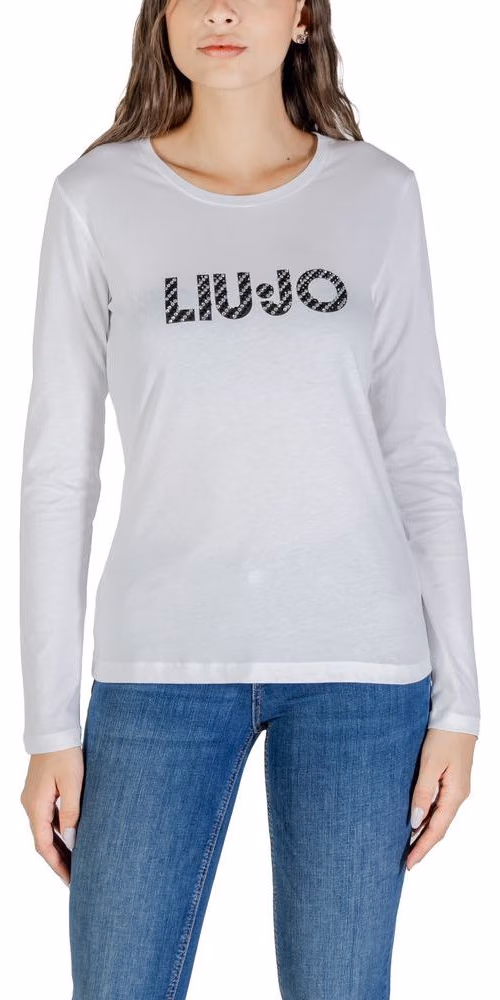 Liu Jo White Cotton Long Sleeve T-Shirt