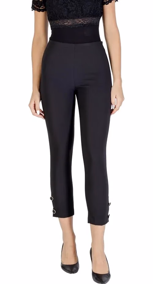 Rinascimento Black Polyester Casual Pants