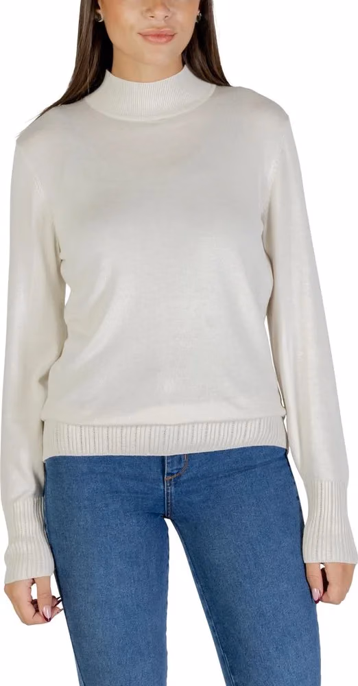 ICHI Beige Viscose Turtleneck