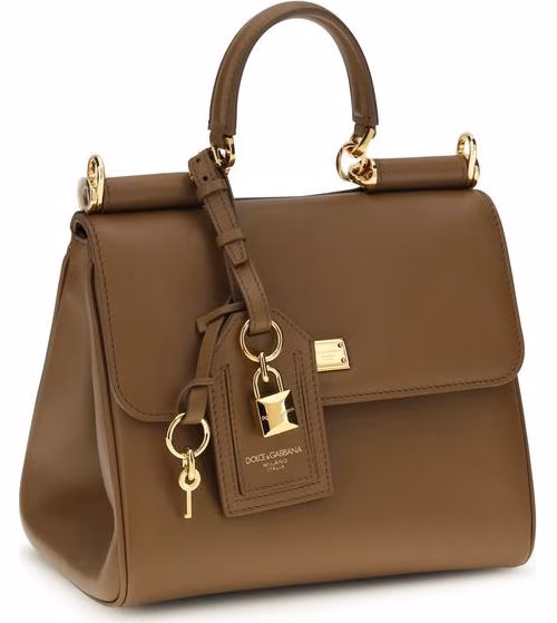 Dolce & Gabbana Brown Calf Leather Bos Taurus Shoulder Bag
