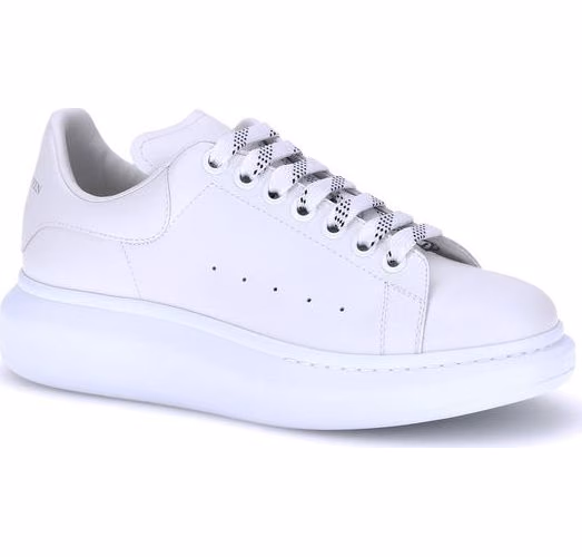 Alexander McQueen White Calf Leather Bos Taurus Platform Sneakers
