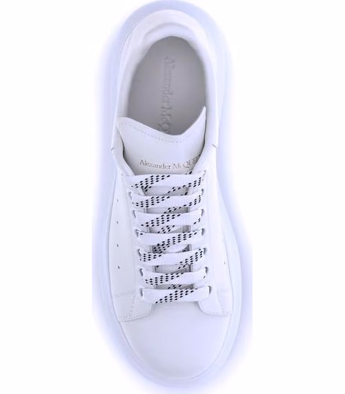 Alexander McQueen White Calf Leather Bos Taurus Platform Sneakers