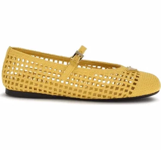 Prada Bicolor Cotton Ballet Flats