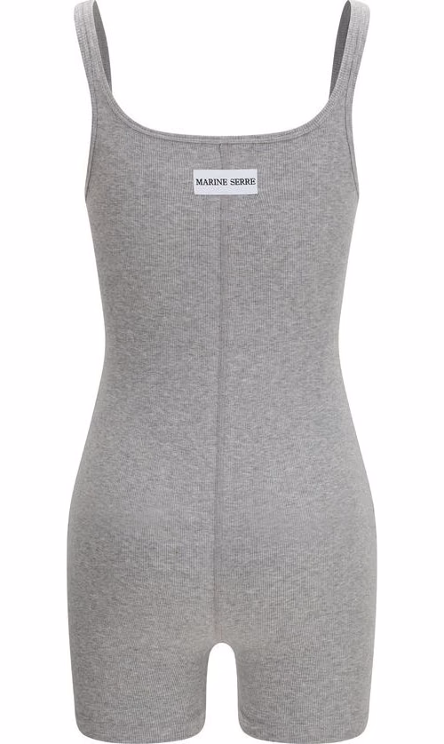 Marine Serre Gray Cotton Jumpsuit