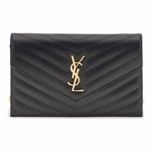 Saint Laurent Black Calf Leather Bos Taurus Wallet