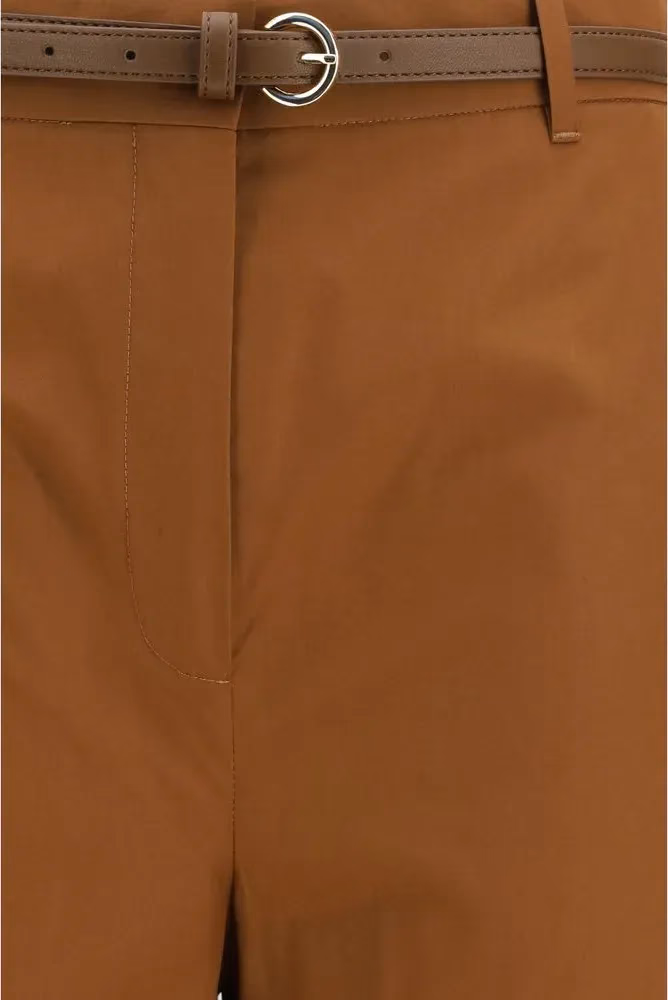 Max Mara Brown Cotton Casual Pants