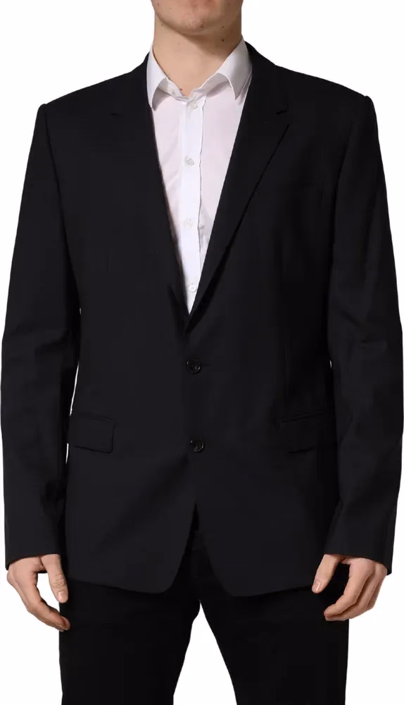 Dolce & Gabbana Blue Single Breasted 2 Button Suit Jacket