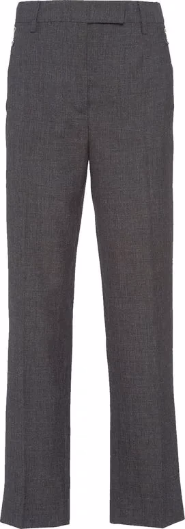 Prada Gray Virgin Wool Dress Pants