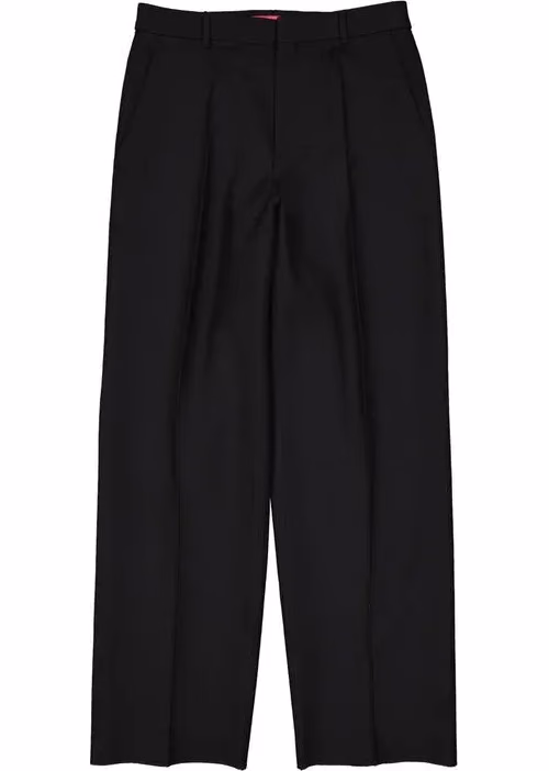Valentino Garavani Black Silk Flared Pants