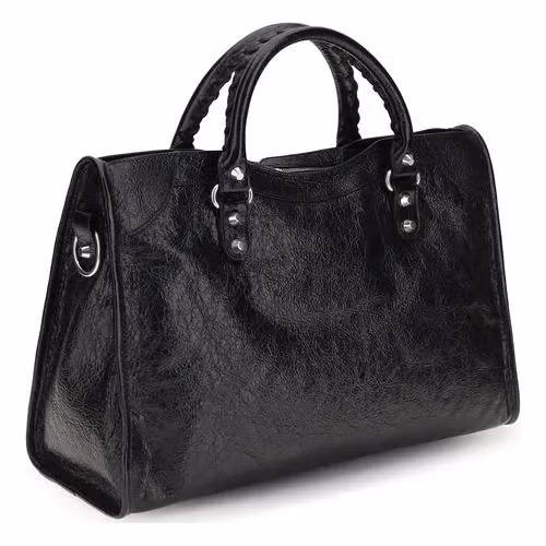 Balenciaga Black Lamb Ovis Aries Aries Shoulder Bag