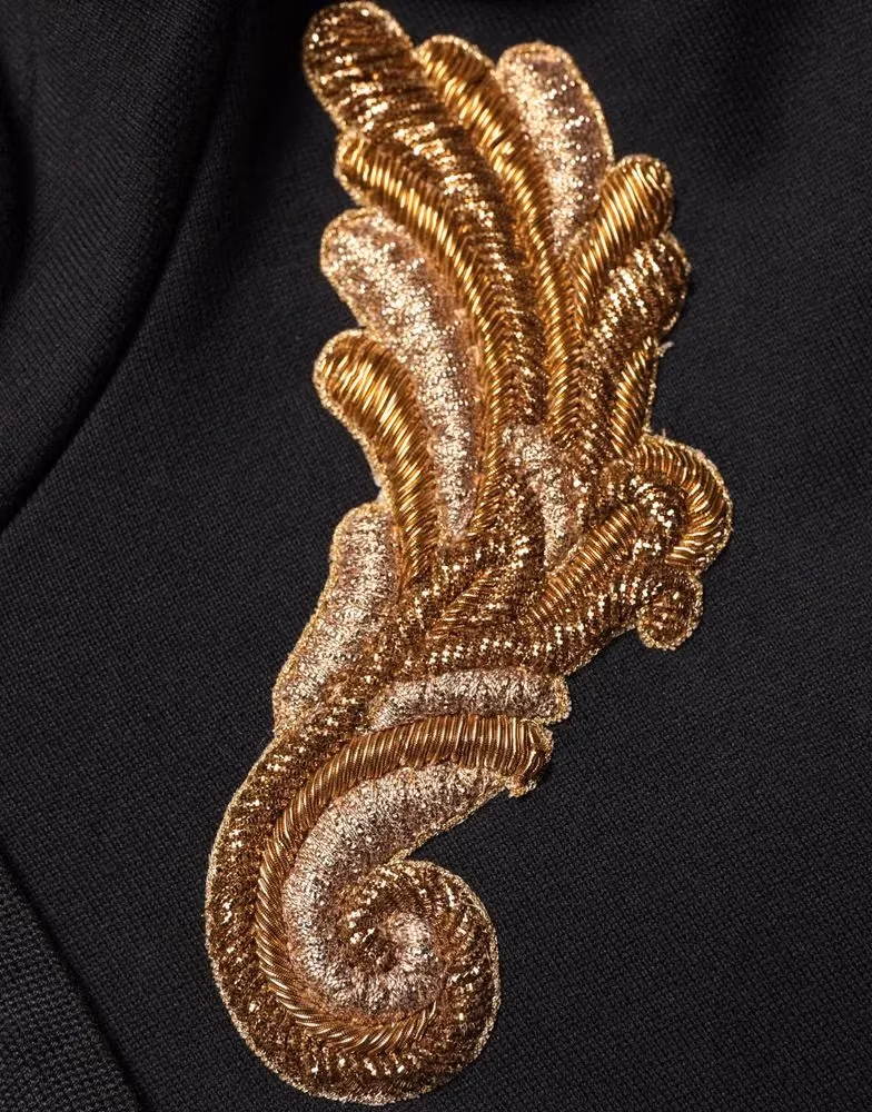 Dolce & Gabbana Black Embroidered Tassel Hooded Sweatshirt Sweater