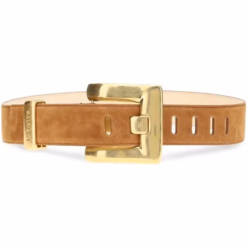 Balmain Brown Calf Leather Bos Taurus Regular Belt