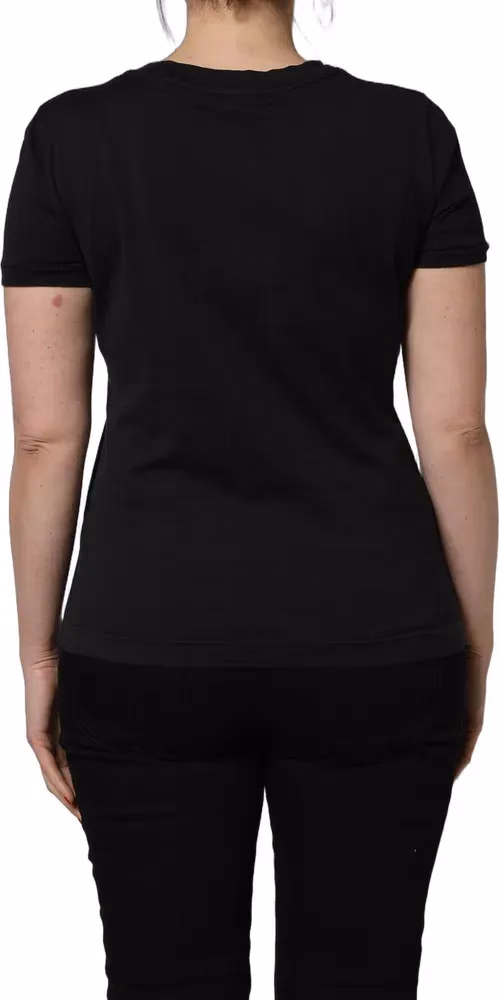 Dolce & Gabbana Black Cotton Short-Sleeve Crew Neck T-shirt