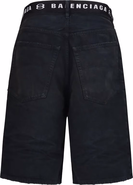 Balenciaga Black Cotton Bermuda Shorts