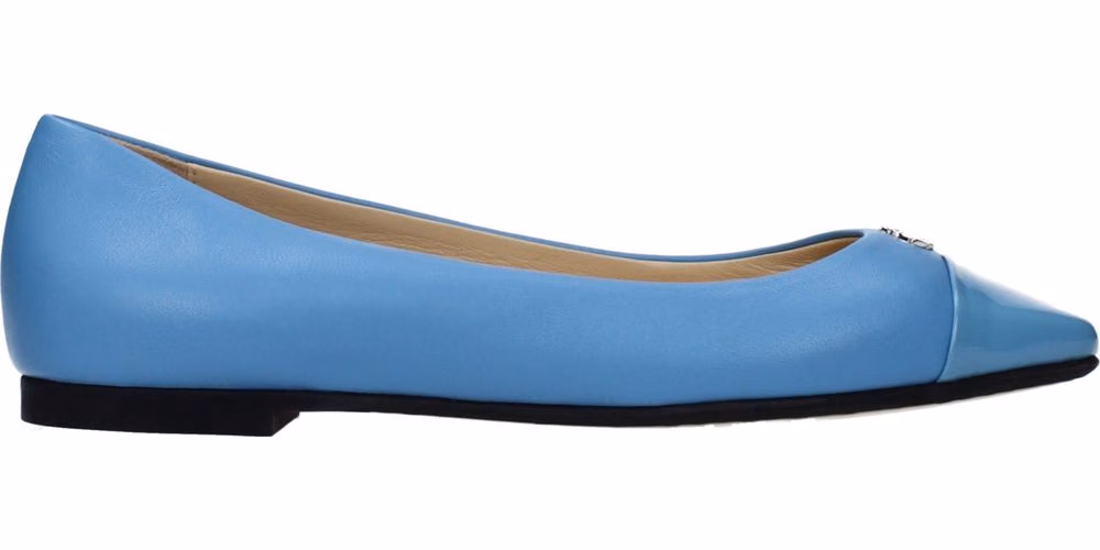 Jimmy Choo Light Blue Leather Ballet Flats