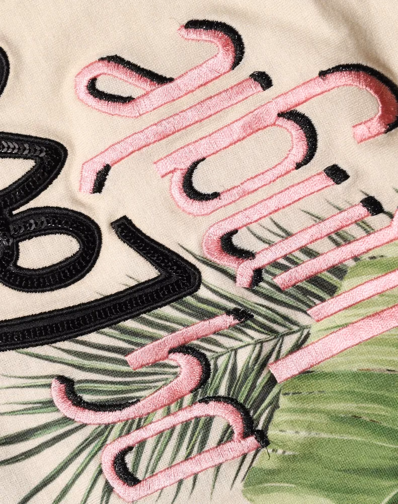 Dolce & Gabbana Beige Jungle Print Cotton Round Neck T-Shirt