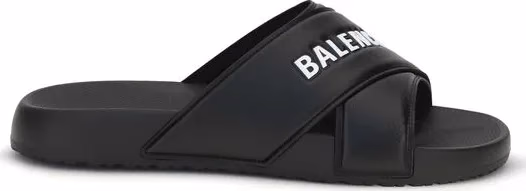 Balenciaga Black Rubber Slippers