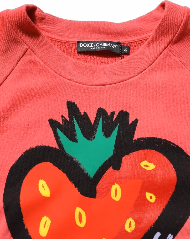 Dolce & Gabbana Multicolor StrawberryPrint Sweatshirt Sweater