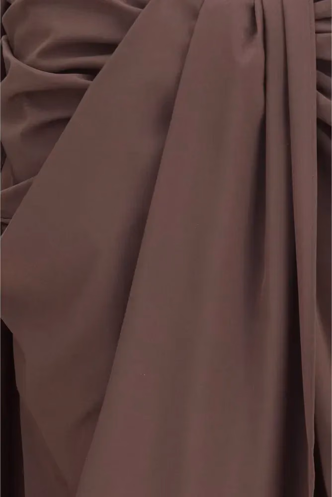 Jacquemus Brown Polyester Midi Skirt