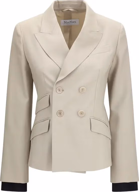 Max Mara Beige Wool Oves Aries Blazer