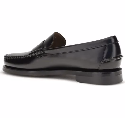 Sebago Black Calf Leather Bos Taurus Slip-On Loafers
