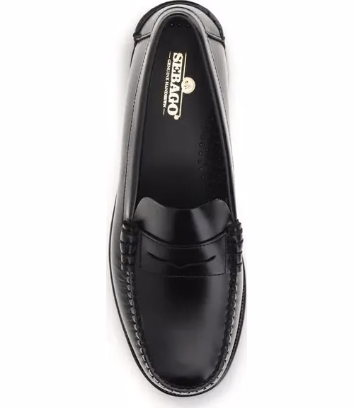 Sebago Black Calf Leather Bos Taurus Slip-On Loafers