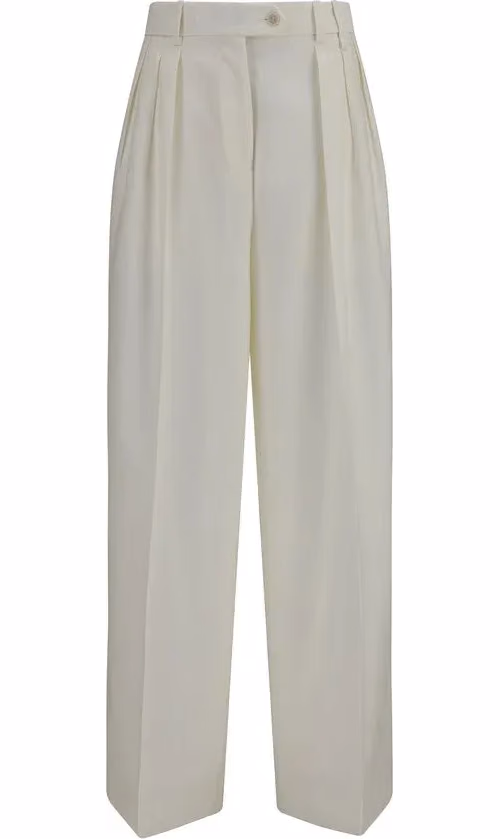 Calvin Klein White Wool Oves Aries Casual Pants