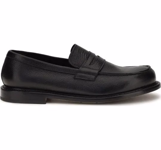 Premiata Black Calf Leather Bos Taurus Slip-On Loafers
