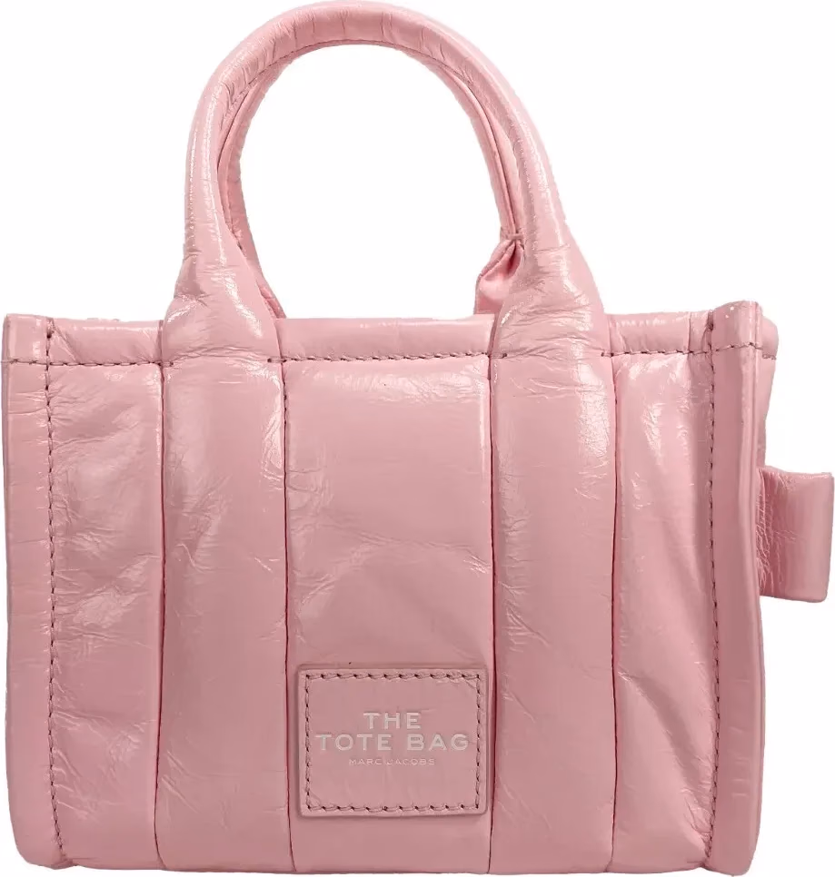 Marc Jacobs Marc Jacobs The Shiny Crinkle Micro Tote Bubblegum Leather Crossbody