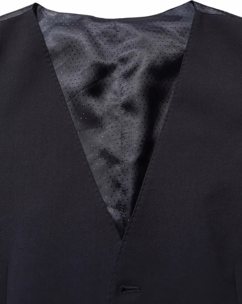 Dolce & Gabbana Black Wool Single Breasted Waistcoat Vest
