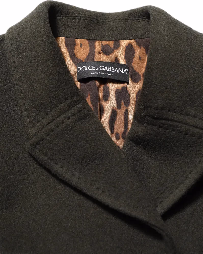 Dolce & Gabbana Dark Green Double Breasted Peacoat Jacket