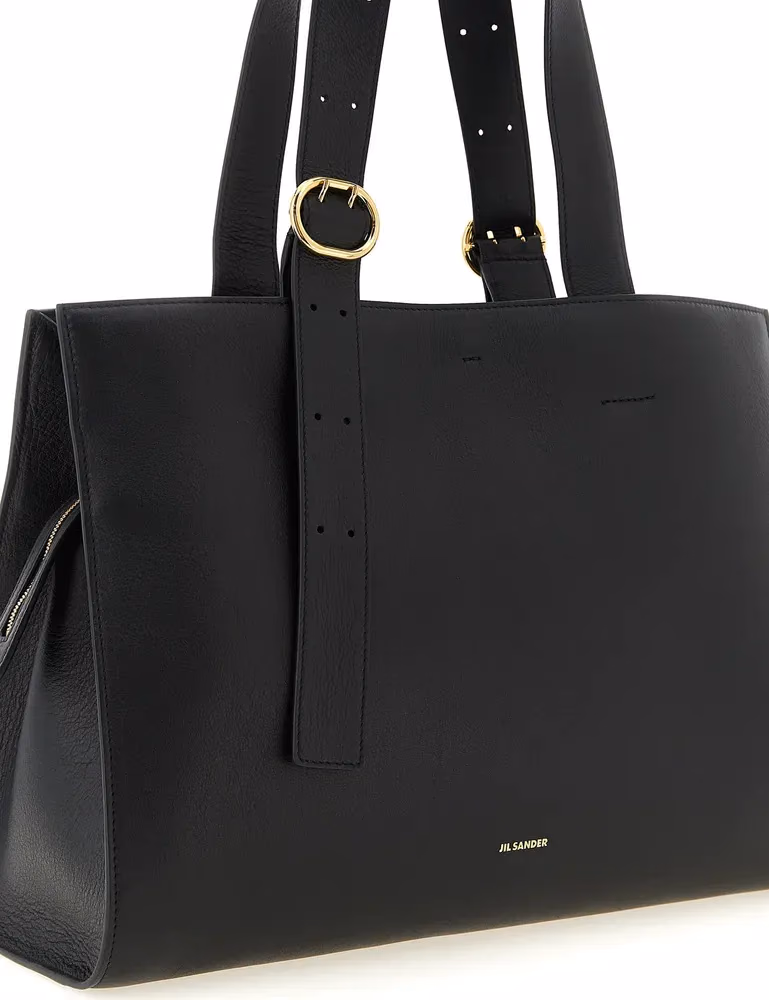 Jil Sander Black Calfskin Tote Bag