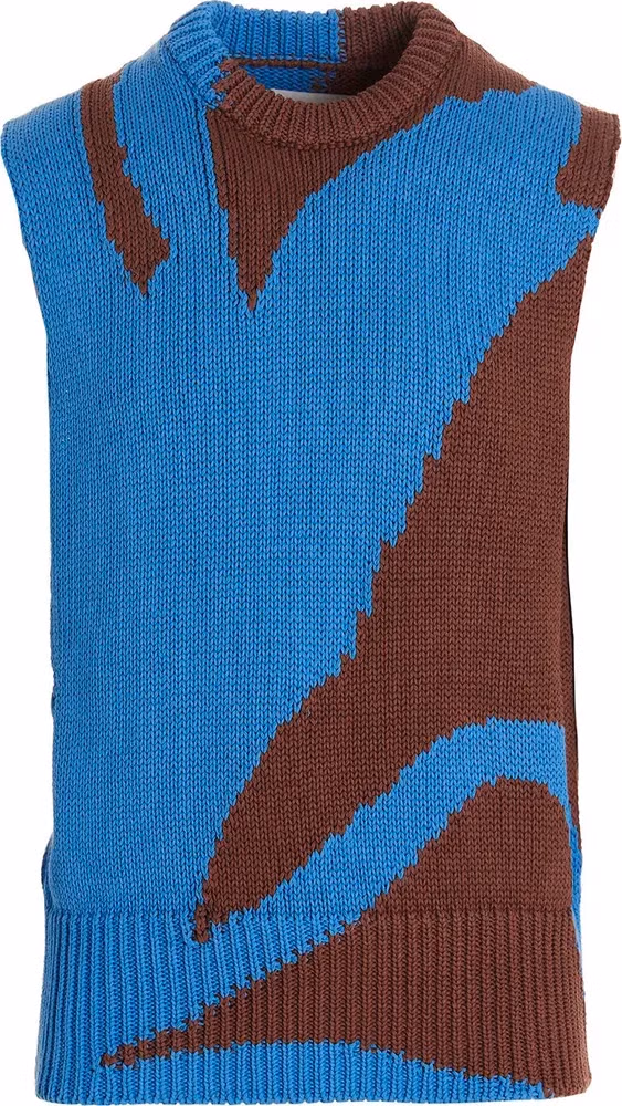 Jil Sander Multicolor Cotton Sleeveles Sweater