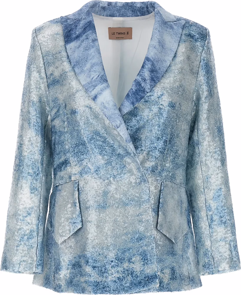 LE TWINS Blue Polyester Blazer