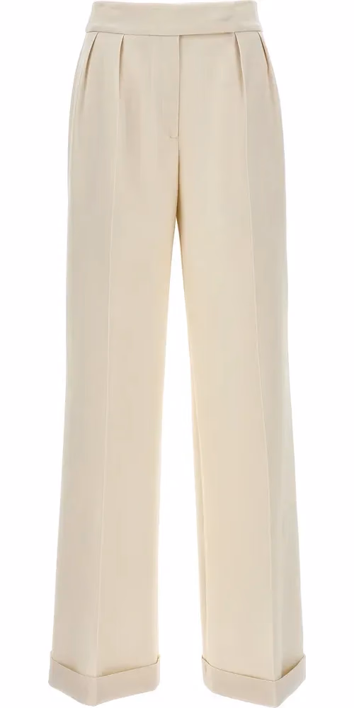 Kiton White Virgin Wool Casual Pants